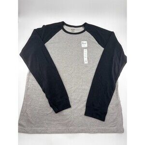 NWT Sonoma Supersoft Thermal Mens 3XLT Tall Gray Black Raglan Crewneck Shirt